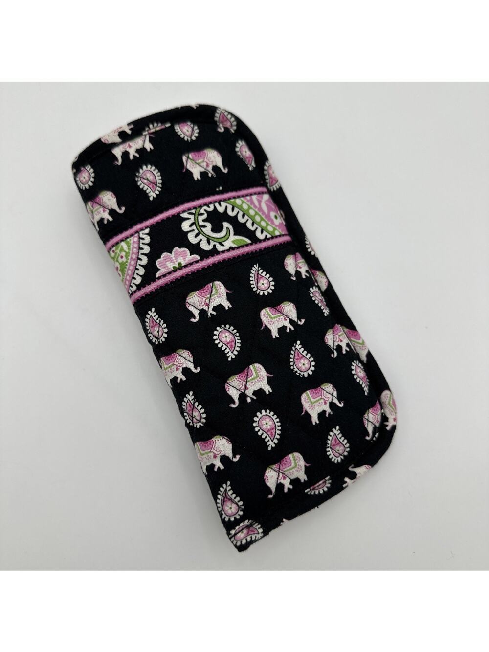 Vera Bradley Pink Elephant Soft Quilted Eyeglass Sunglasses Case